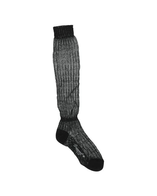DSquared² Black Semi-Sheer Knee-High Socks