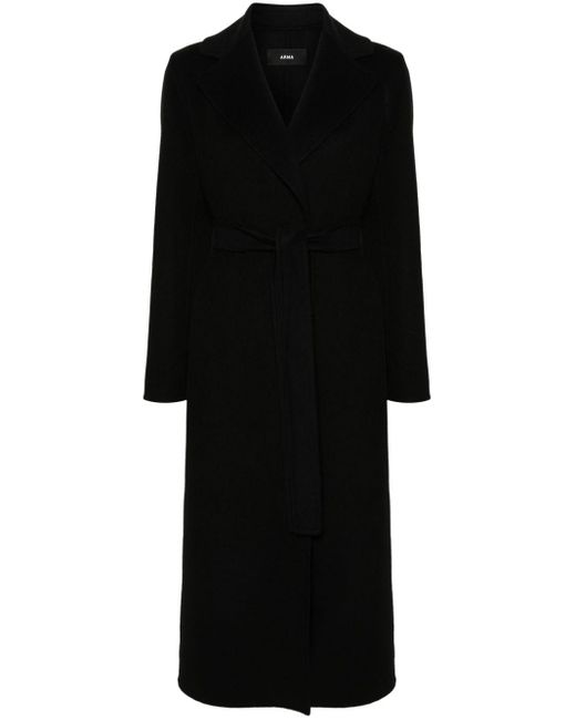 Arma Black Single-breasted Wool Coat
