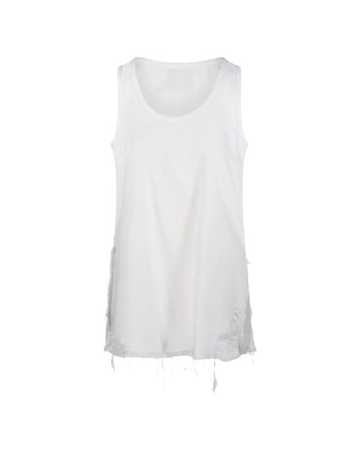 DARKPARK White Frayed Sleeveless Top