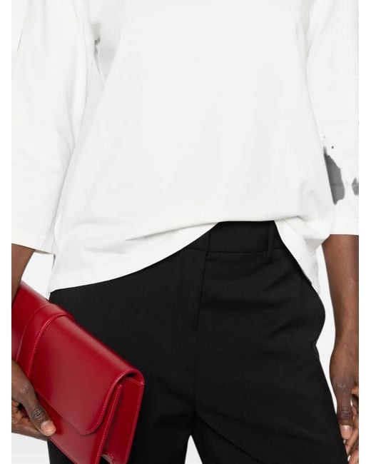 Weekend by Maxmara White Boat-Neck Three-Quarter-Sleeve Top