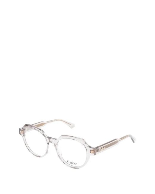 Chloé White Oval-Frame Glasses