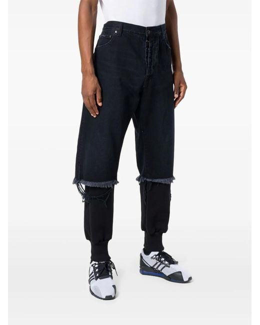 Unravel Project Blue Layered Jeans for men