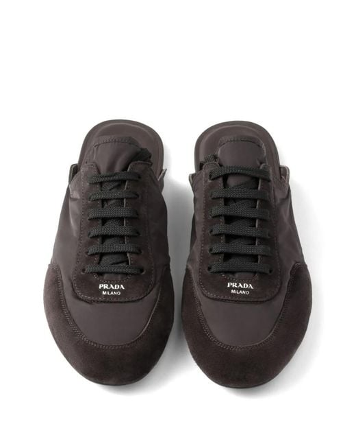 Prada Black Collapse Mules