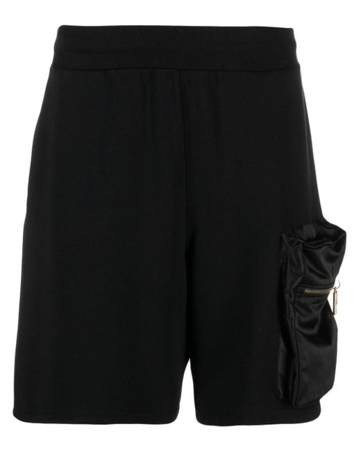 Moschino Black Pouch-pocket Cotton-blend Track Shorts for men
