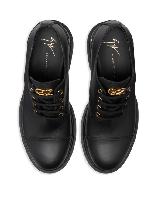 Giuseppe Zanotti Black Lapley Leather Lace-up Shoes