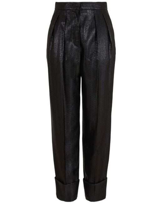 Pantalon fuselé à effet de brillance Giorgio Armani en coloris Black