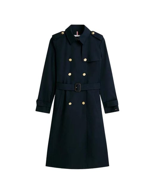 Tommy Hilfiger Black Belted Button Coat