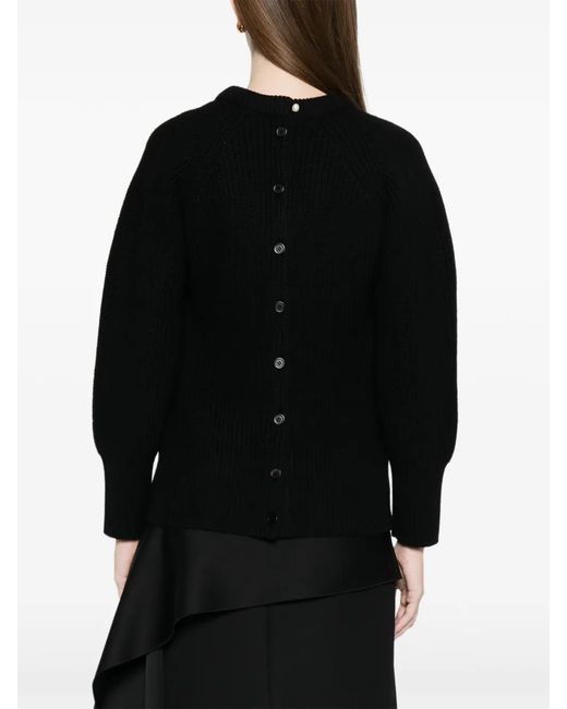 Carven Black V-Neck Sweater