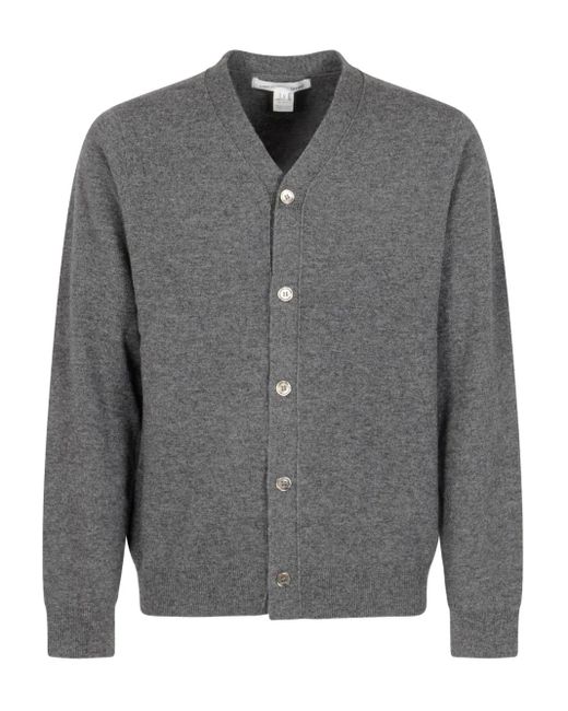 Comme des Garçons Gray Button-Front Wool Cardigan for men