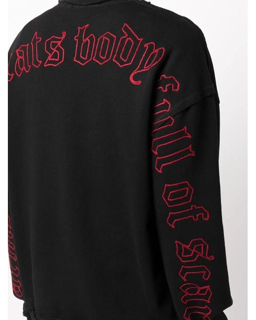 Haculla Black Embroidered Sweatshirt for men