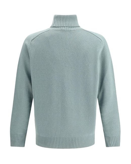 Brooksfield Blue Turtleneck Ribbed-Hem Sweater for men