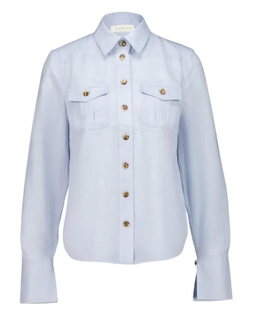 Zimmermann Blue Safari Buttoned Shirt