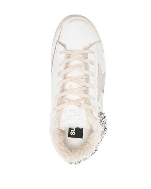 Golden Goose Deluxe Brand White Super-Star Embellished Low-Top Sneakers