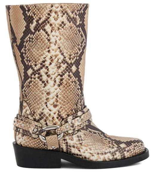 Rabanne Brown Xl Link Biker Boots