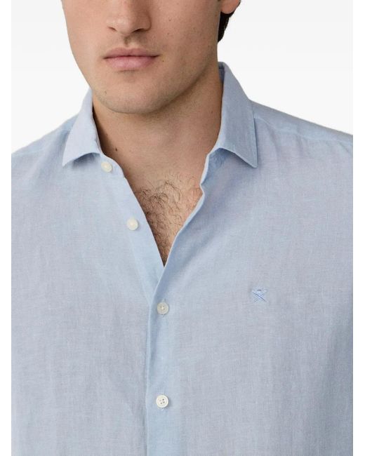 Hackett Blue Long-Sleeve Buttoned Shirt for men