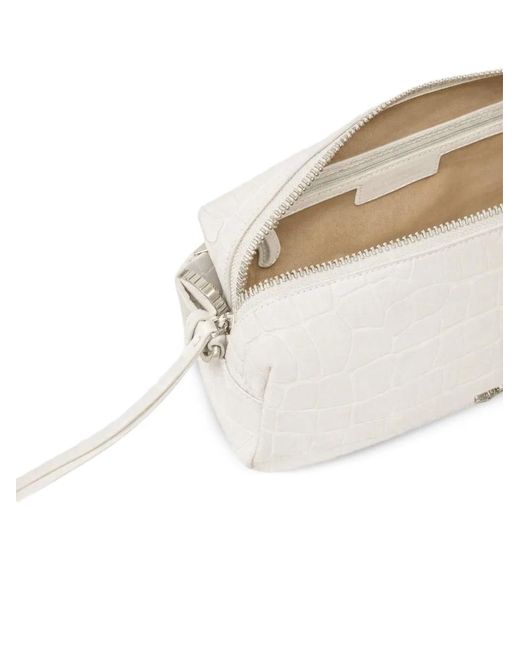 Pinko White Embossed Detail Shoulder Bag