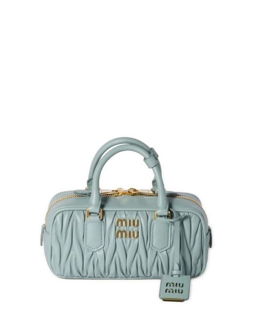 Miu Miu Blue Arcadie Matelassé Tote Bag