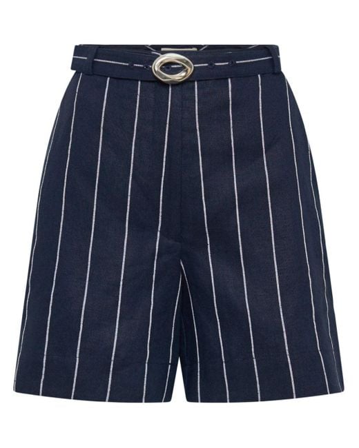 Nicholas Blue Lavinia Striped Linen Shorts