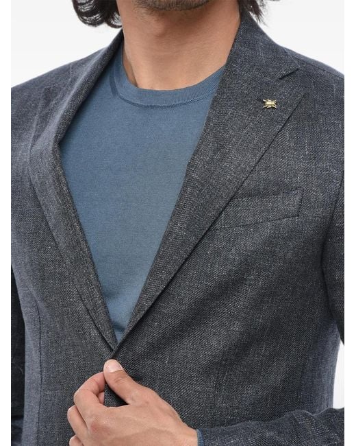 Corneliani Gray Single-Breasted Patch-Pocket Blazer for men