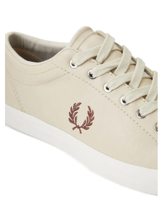 Fred Perry White Logo-embroidered Leather Sneakers for men