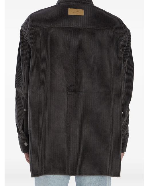 AMI Black Corduroy Patch-Pocket Shirt Jacket for men