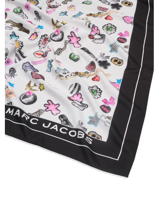 Marc Jacobs Sticker-Print Scarf in Black | Lyst