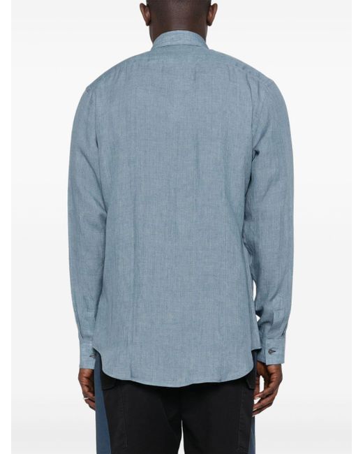 Paul Smith Blue Chambray Linen Shirt for men