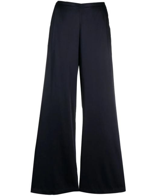 Forte_forte Blue Satin-Finish Wide-Leg Trousers