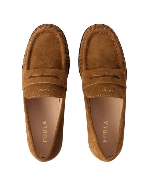 Furla Brown Soft Loafers