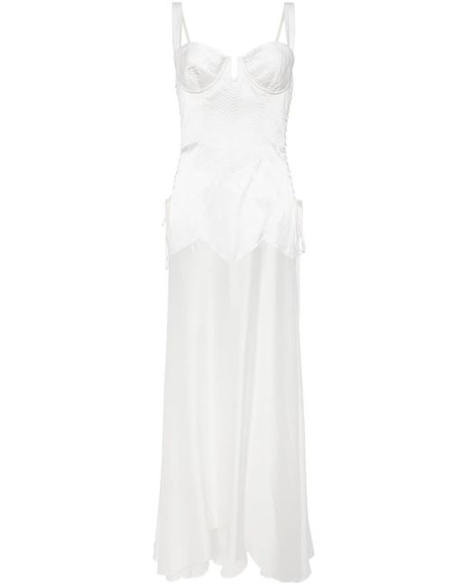 Kiki de Montparnasse Le Bang シルクイブニングドレス White
