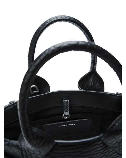 Alexander Wang Black Buckle-Detail Studded Tote Bag