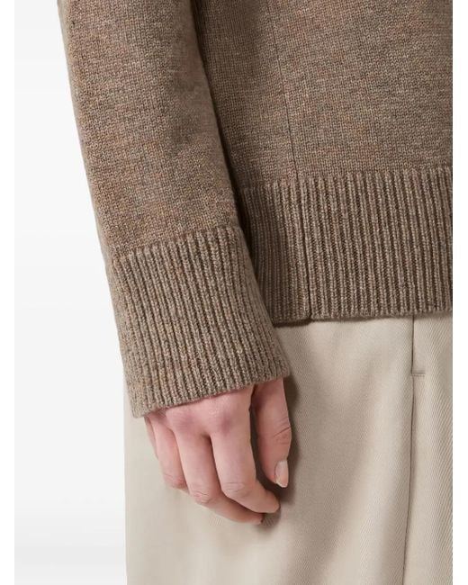 Max Mara Brown Geknöpfter Cardigan mit V-Ausschnitt