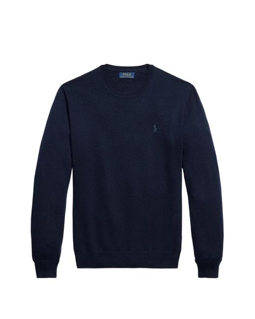 Polo Ralph Lauren Blue Washable Wool Crew-Neck Jumper for men