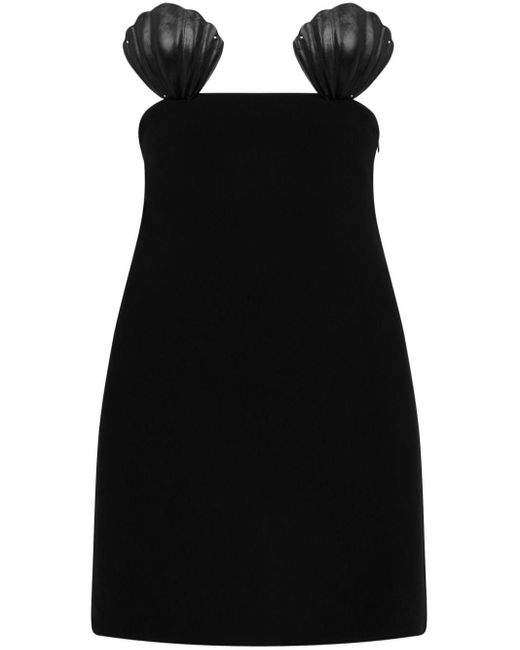 DSquared² Black Shell-cup Strapless Minidress