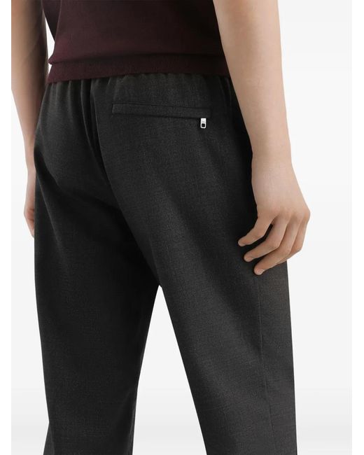 Dolce & Gabbana Black Virgin Wool Straight-Leg Trousers for men