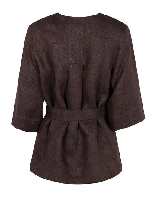 P.A.R.O.S.H. Black Belted Blouse