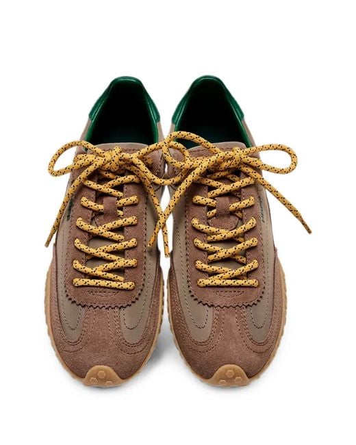 HOFF Brown Bridge Mkii Suede-Panelled Logo-Print Sneakers