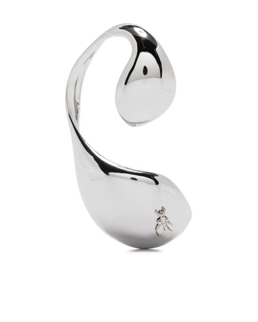 Patrizia Pepe White Curved Brass Earcuff