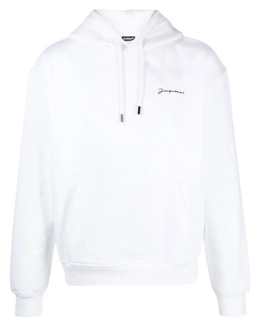 Jacquemus White "le Sweatshirt Brodé" Hoodie for men