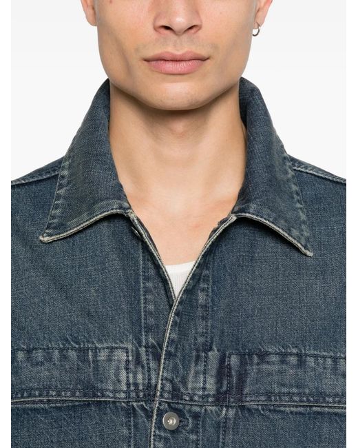 Jil Sander Blue Button Pocket Dnim Jacket for men