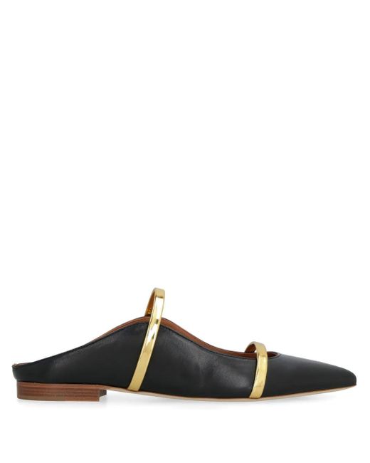 Malone Souliers Black Maureen Satin Flats