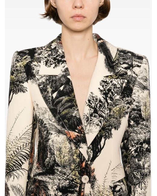 Isabel Sanchis Natural Landscape Print Long Blazer