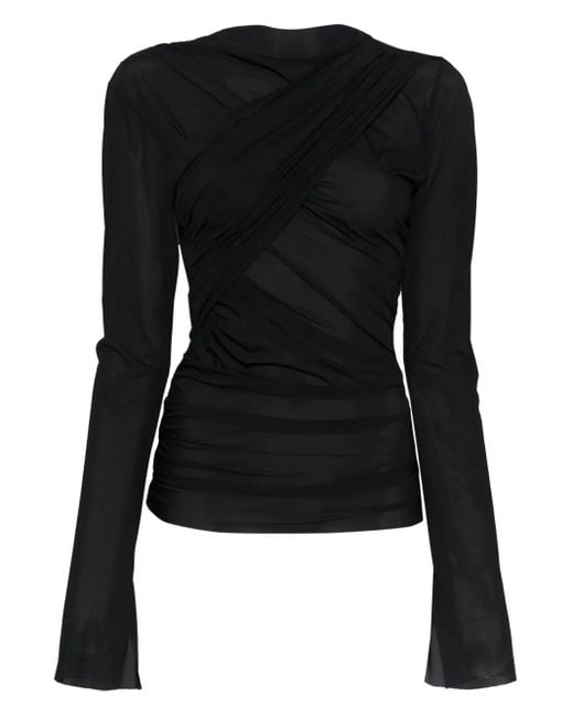 Jade Cropper ドレープ トップ Black