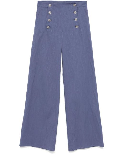 Etro Blue Jacquard Trousers