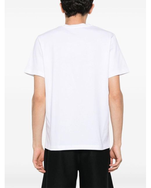 Moncler White Rubberised-logo T-shirt for men