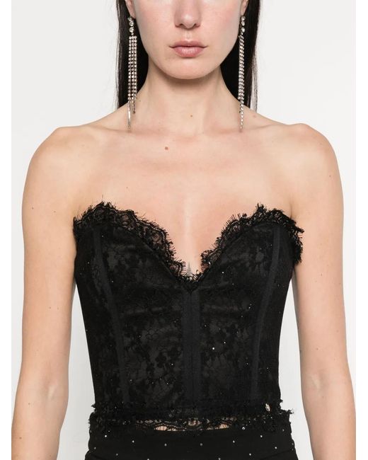 Nissa Black Lace Cropped Top