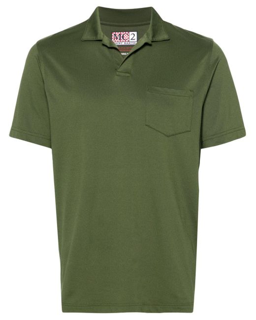 Mc2 Saint Barth Green Camber Split-neck Polo Shirt for men