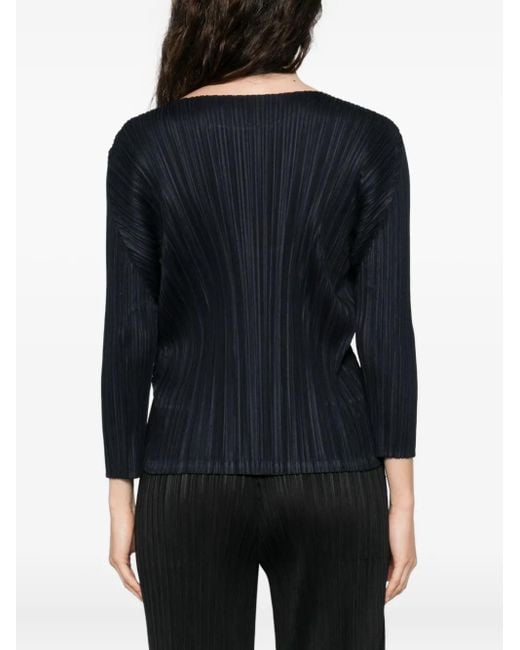 Issey Miyake Black Pleated Blouse