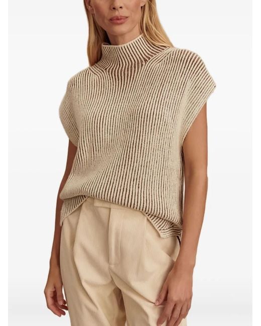 Varley Natural Ribbed High-Neck Tank Top