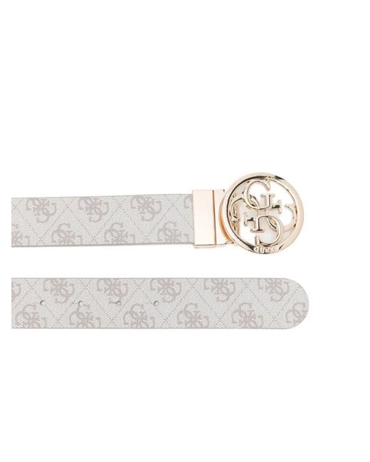 Guess White Ceinture À Boucle Logo